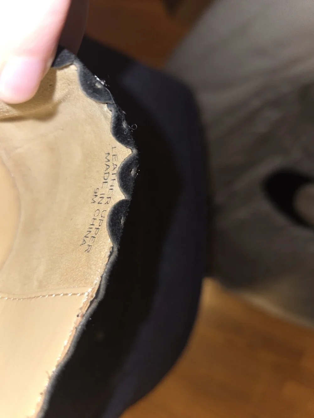 Talbots Leather Flat With Gold Heel Trim